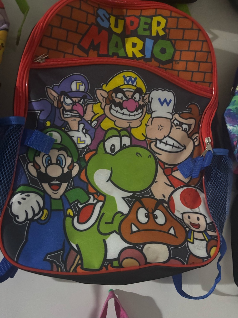 Nintendo Super Mario Kids Backpack - Green, Red, Blue